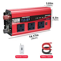 Menič napätia Cantonape 2500W 12V/230V, s LCD displejom, 4 USB portmi, s diaľkovým ovládaním 4