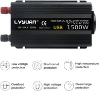 Cantonape 750W Feszültségátalakító 12V-230V - Autós Inverter EU Csatlakozóval és 2 USB Porttal Laptophoz, Kamerához, Okostelefonhoz 5
