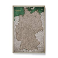 CANVASCALE Mapa Nemecka Korková nástenka 90x60 cm - Na označenie cestovateľských destinácií - Plátenná dekorácia na stenu do detskej izby, na učenie - P 1