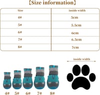 CAPASTEC 4 db Kutya Cipő Vízálló Tükrözős Sea Blue 5# 5,5 cm 4