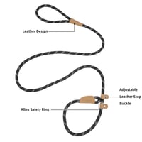 Lesă tip slip CAPASTEC, lesă de dresaj/control, lesă anti-tragere pentru câini de talie medie și mare, 150x1 cm, negru 3