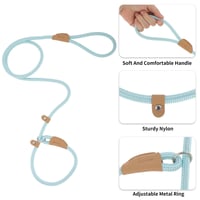 Lesă tip ștrangul (slip) pentru câini CAPASTEC anti-tragere, lesă din frânghie pentru câini de talie medie și mare, 150x1 cm, albastru azur 4