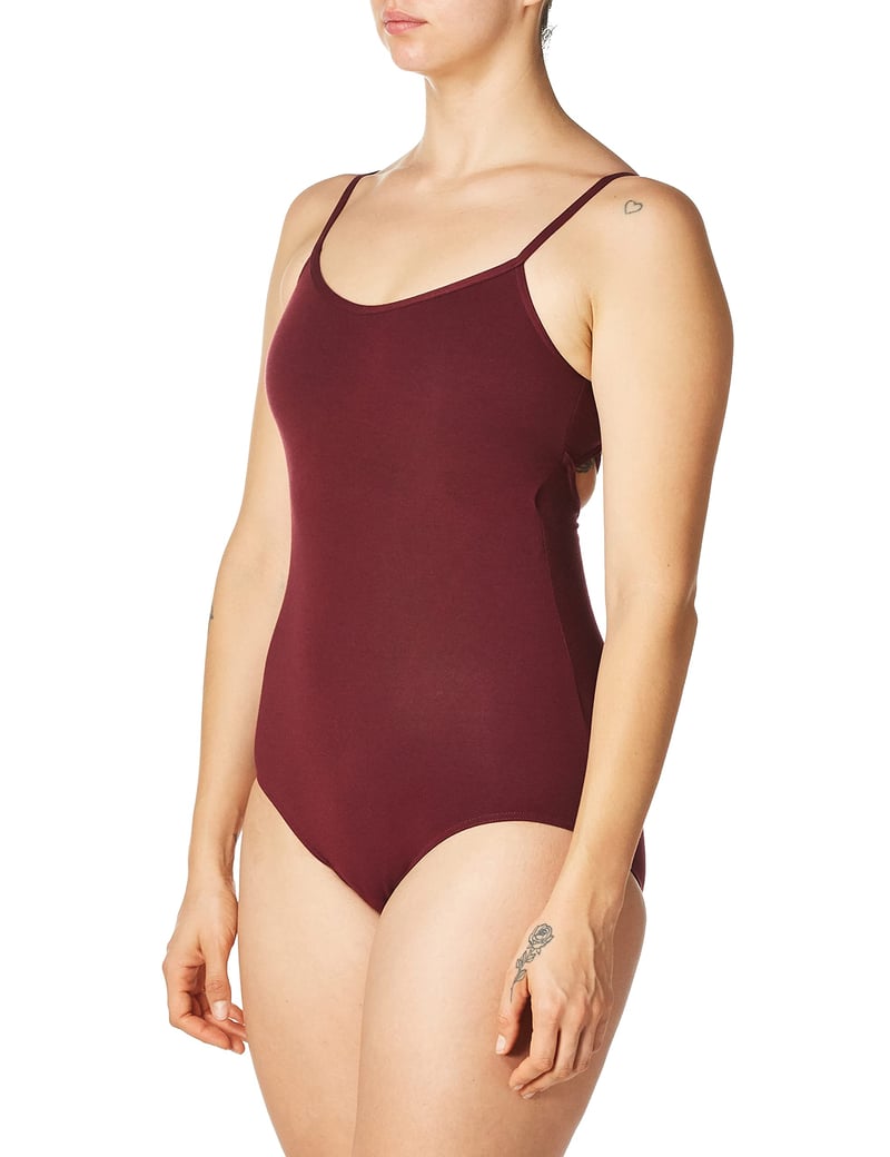 Dámske tielko Capezio 102 Classics s V-výstrihom a špagetovými ramienkami – bordová farba, veľkosť XS