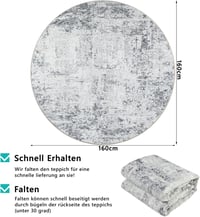 Capslpad szürke kerek szőnyeg 160 cm modern csúszásmentes nappali hálószoba 2