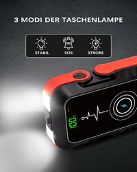 CAPTOK 16800 mAh Indítóakkumulátor 2000A Vezeték Nélküli Töltéssel és LED Lámpa 5