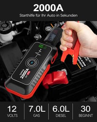 CAPTOK 16800 mAh Indítóakkumulátor 2000A Vezeték Nélküli Töltéssel és LED Lámpa 2