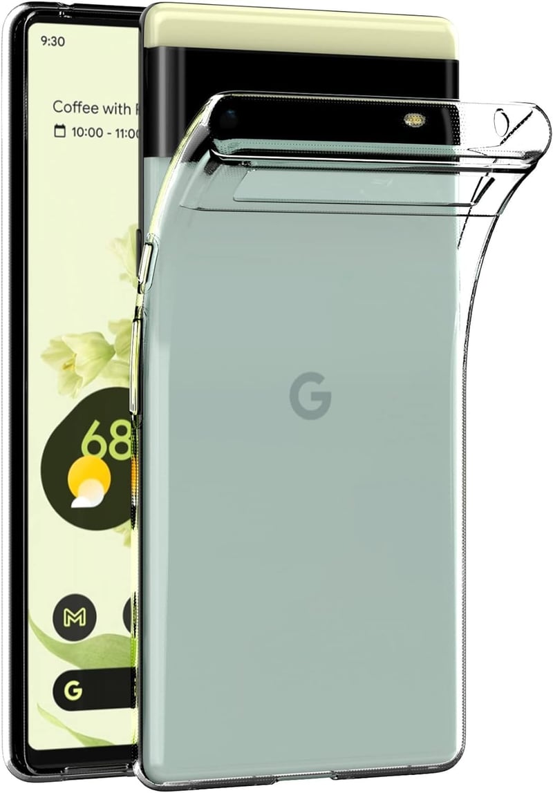 Captor Pixel 6 priehľadný TPU silikónový kryt, ultra tenký, flexibilný, ochrana proti zožltnutiu, nárazuvzdorný obal na telefón