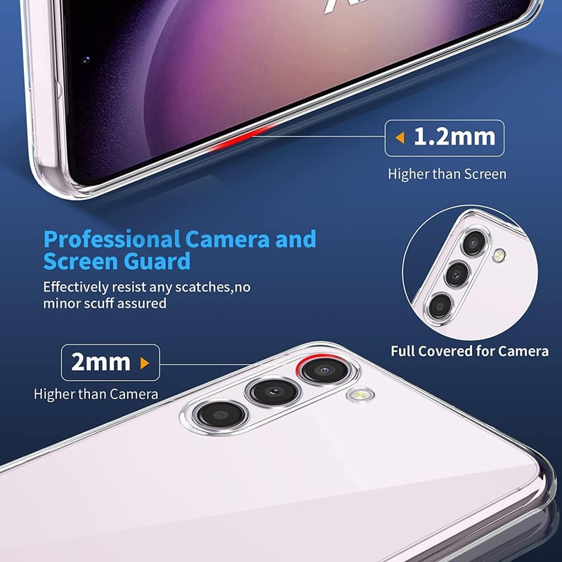 Captor Samsung Galaxy S23 átlátszó TPU telefontok, vékony rugalmas szilikon tok kameravédelemmel
