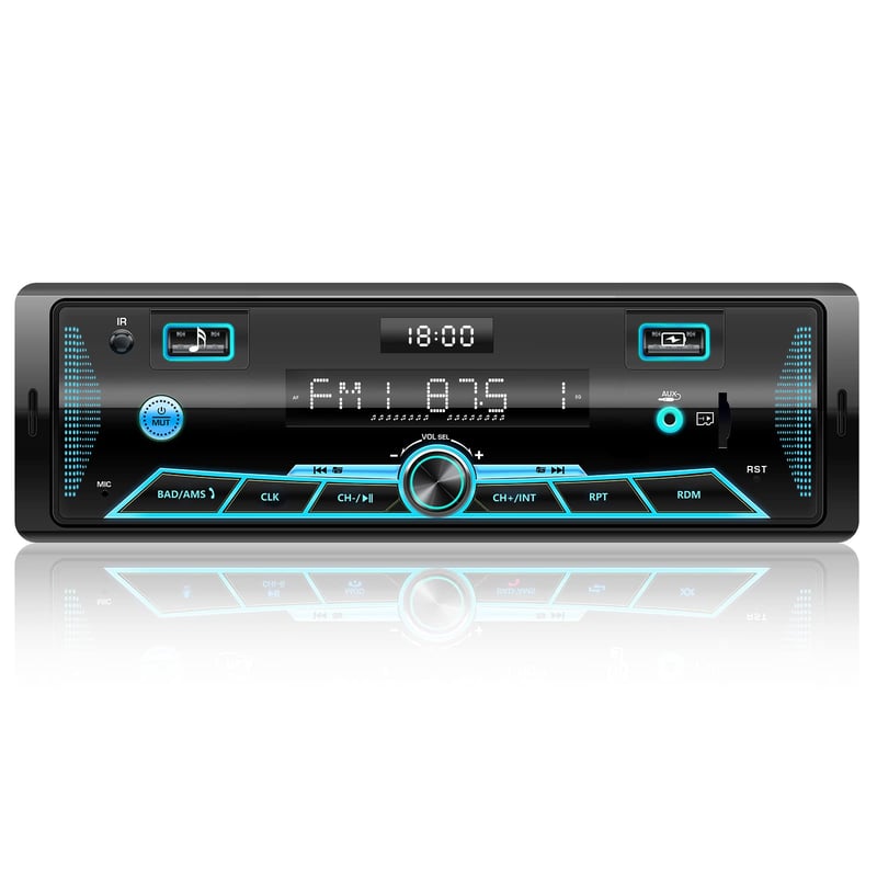 Radio auto CAR Bluetooth cu afișaj LCD în 7 culori, 4x65W, FM/AM/USB/AUX