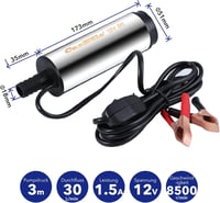 CarBole 12V olaj- és üzemanyag szivattyú 51mm, hordozható diesel pump 3m csővel 2