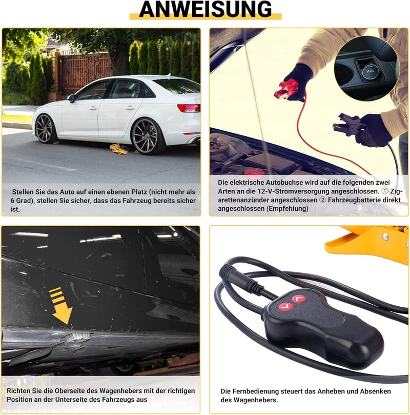 CarBole 3T Elektromos Ollós Emelő - 12V Távirányítós Autóemelő SUV, MPV Járművekhez, 12-45 cm Emelési Magasság, Sárga

AI: CarBole 3T Elektr
