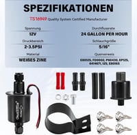CarBole univerzális elektromos üzemanyag-szivattyú 12V, 2-3,5 PSI, benzin/dízel, szűrővel 4