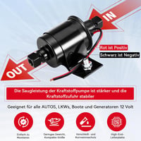 CarBole univerzális elektromos üzemanyag-szivattyú 12V, 2-3,5 PSI, benzin/dízel, szűrővel 5