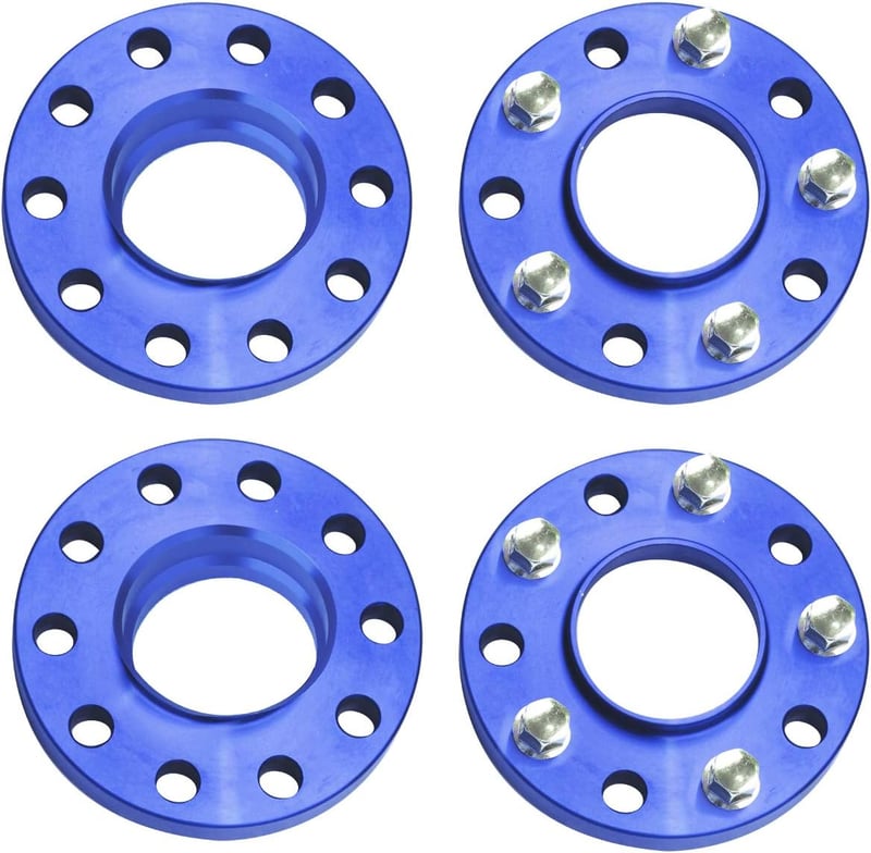 CarBole Keréknyomtáv Szélesítő 5x120 15/20mm - BMW Kompatibilis Kék Távtartó Szett 72,56mm Középső Furattal, 10 Lyukú, M12x1.5 Csavarokkal

