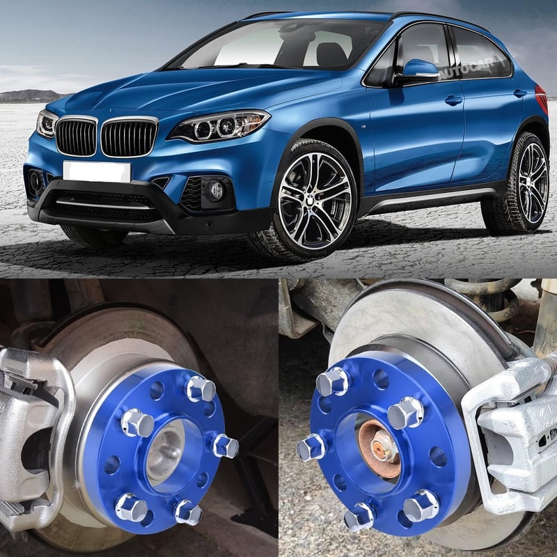 CarBole Keréknyomtáv Szélesítő 5x120 15/20mm - BMW Kompatibilis Kék Távtartó Szett 72,56mm Középső Furattal, 10 Lyukú, M12x1.5 Csavarokkal


