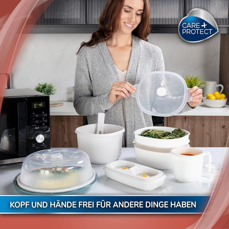 CARE+PROTECT 2,7L Mikrohullámú Rizsfőző Gőzöléshez és Tároláshoz BPA Mentes
