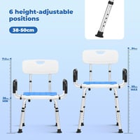 Careboda fürdőszobai szék karfával és támlával, 136 kg-ig terhelhetõ, magasságállítható 5