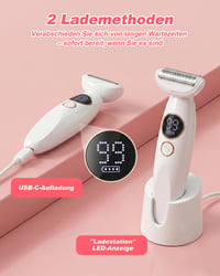 Aparat de ras intim electric 5 în 1 Carehabi pentru femei, rezistent la apă IPX7, pentru zona bikinilor, față și corp, cu stație de încărcare USB și trimmer pentru sprâncene 4
