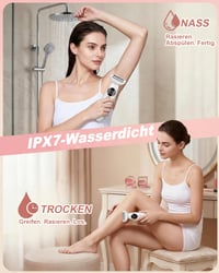 Aparat de ras intim electric 5 în 1 Carehabi pentru femei, rezistent la apă IPX7, pentru zona bikinilor, față și corp, cu stație de încărcare USB și trimmer pentru sprâncene 5
