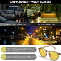 CARFIA Éjszakai Vezetési Szemüveg Kerek Anti-Glare Napszemüveg Autózáshoz Kerékpározáshoz 4