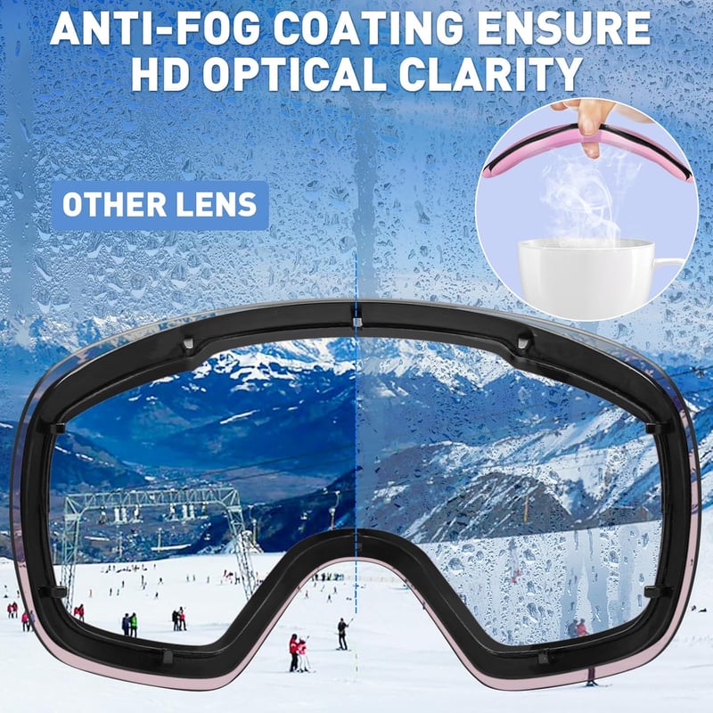 CARFIA Síszemüveg Szemüvegeseknek UV400 Védelem Páramentesítő Snowboard