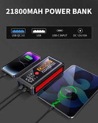 CARHEV JS-02 Autós Indításrásegítő Powerbank 2500A, 21800mAh - 8.0L Benzin/Dízel Motorokhoz, LED Lámpával, USB Gyorstöltéssel, IP65 Védelem 5