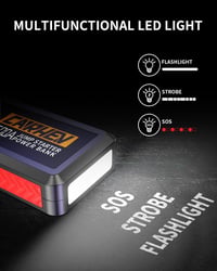 CARHEV JS-02 Autós Indításrásegítő Powerbank 2500A, 21800mAh - 8.0L Benzin/Dízel Motorokhoz, LED Lámpával, USB Gyorstöltéssel, IP65 Védelem 6