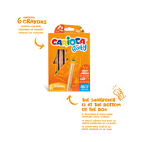 CARIOCA Baby Crayons 3in1 Mosható Zsírkréta Gyerekeknek, Akvarell Hatású, Vegyes Színek, 6 db 5