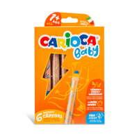 CARIOCA Baby Crayons 3in1 Mosható Zsírkréta Gyerekeknek, Akvarell Hatású, Vegyes Színek, 6 db 1