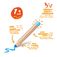 CARIOCA Baby Crayons 3in1 Mosható Zsírkréta Gyerekeknek, Akvarell Hatású, Vegyes Színek, 6 db 3