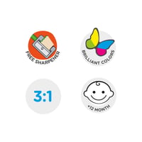 CARIOCA Baby Crayons 3in1 Mosható Zsírkréta Gyerekeknek, Akvarell Hatású, Vegyes Színek, 6 db 4