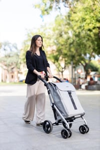 Carlett Classic Family Bevásárlókocsi 4 Kerékkel, 64 L Táska 32 kg-ig + 12 L Hűtőtáska, Állítható Fogantyú, Biztonsági Fék, Zöld 5