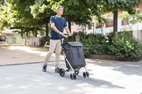 Carlett Classic Family Bevásárlókocsi 4 Kerékkel, 64 L Táska 32 kg-ig + 12 L Hűtőtáska, Állítható Fogantyú, Biztonsági Fék, Zöld 7