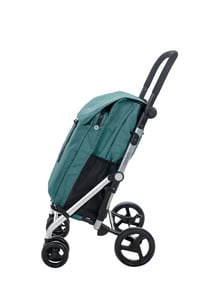 Carlett Classic Family Bevásárlókocsi 4 Kerékkel, 64 L Táska 32 kg-ig + 12 L Hűtőtáska, Állítható Fogantyú, Biztonsági Fék, Zöld 9