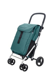 Carlett Classic Family Bevásárlókocsi 4 Kerékkel, 64 L Táska 32 kg-ig + 12 L Hűtőtáska, Állítható Fogantyú, Biztonsági Fék, Zöld 1