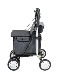 Carlett Comfort Assist Rollator i kolica za kupovinu sa sjedištem, tamnosiva, podesiva ručka, parkirna kočnica, kotači s 3 položaja, medicinski proizvod EU-a 8