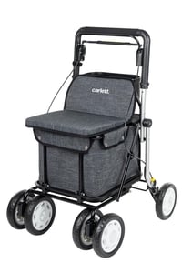 Carlett Comfort Assist Rollator i kolica za kupovinu sa sjedištem, tamnosiva, podesiva ručka, parkirna kočnica, kotači s 3 položaja, medicinski proizvod EU-a 1
