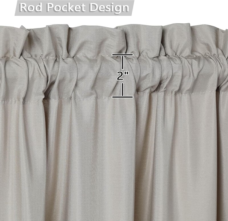 CAROMIO Vízlepergető Vitrázs Függöny Modern Konyhai Rövid Függöny 76x61cm Taupe 2db