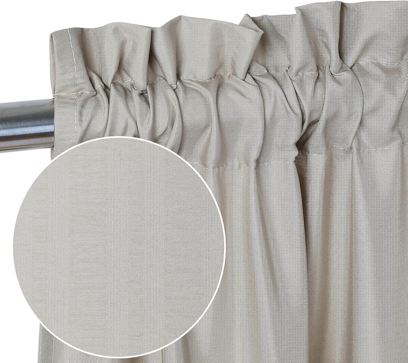 CAROMIO Vízlepergető Vitrázs Függöny Modern Konyhai Rövid Függöny 76x61cm Taupe 2db