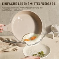CAROTE 11 Részes Gránit Edénykészlet Tapadásmentes Indukciós Serpenyők 24/28cm Fazék Lábas Üvegtető Barna 2