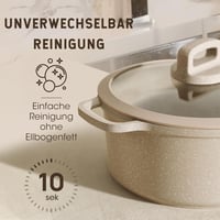 CAROTE 11 Részes Gránit Edénykészlet Tapadásmentes Indukciós Serpenyők 24/28cm Fazék Lábas Üvegtető Barna 4