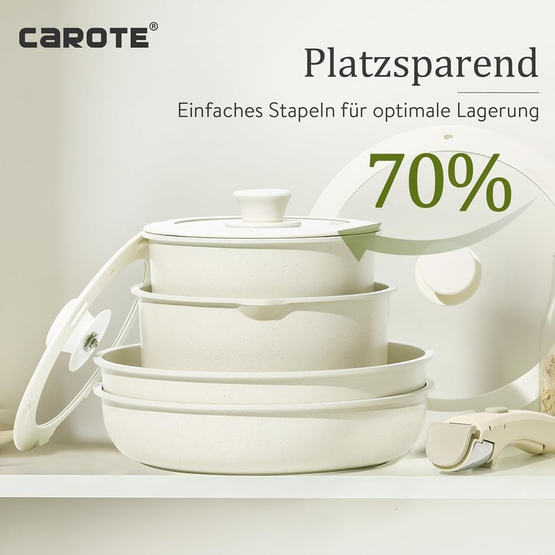 CAROTE 8 részes edénykészlet levehető fogantyúval, indukciós, tapadásmentes