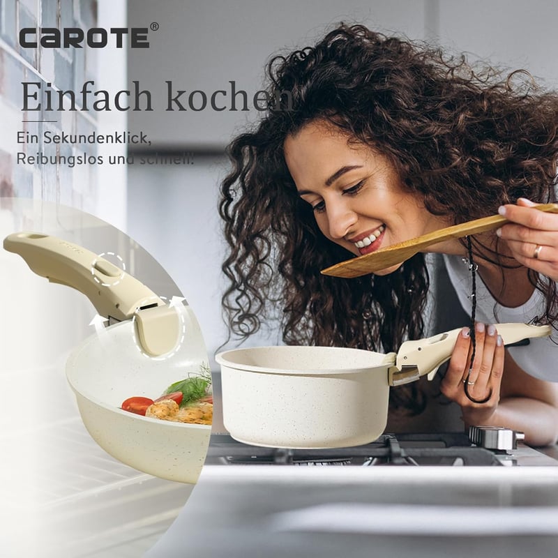 CAROTE 8 részes edénykészlet levehető fogantyúval, indukciós, tapadásmentes