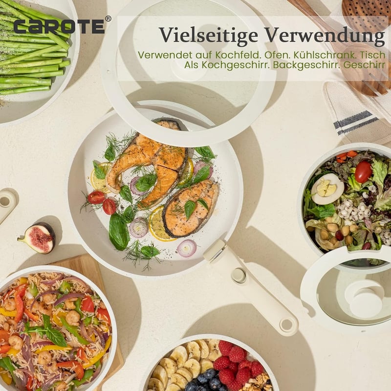 CAROTE 8 részes edénykészlet levehető fogantyúval, indukciós, tapadásmentes