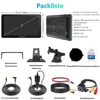 Prenosný CarPlay displej CARPURIDE V3R, 7-palcová dotyková obrazovka s rozlíšením 1080P HD, bezdrôtové Airplay a Android Auto, cúvacia kamera 720P, BT 5.0, Mirror Link, prehrávanie cez USB, čip s potlačením hluku 9