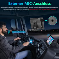 Prenosný CarPlay displej CARPURIDE V3R, 7-palcová dotyková obrazovka s rozlíšením 1080P HD, bezdrôtové Airplay a Android Auto, cúvacia kamera 720P, BT 5.0, Mirror Link, prehrávanie cez USB, čip s potlačením hluku 7