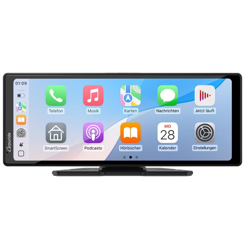 CARPURIDE V92 hordozható autórádió vezeték nélküli CarPlay és Android Auto - 10,26 colos HD érintőképernyő