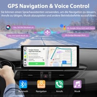 Autokamera Carpuride W904 s 10,26-palcovým displejom, bezdrôtovým CarPlay a Android Auto, 4K prednou a 1080P zadnou kamerou, GPS a Bluetooth 7