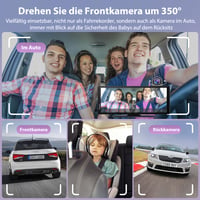 Autokamera Carpuride W904 s 10,26-palcovým displejom, bezdrôtovým CarPlay a Android Auto, 4K prednou a 1080P zadnou kamerou, GPS a Bluetooth 5