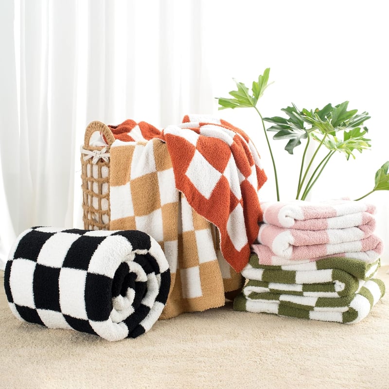 Carriediosa Ultra Puha Kockás Takaró 50x60 Mikrofibra Preppy Minta - 50" x 60", Plaid - Hot Pink